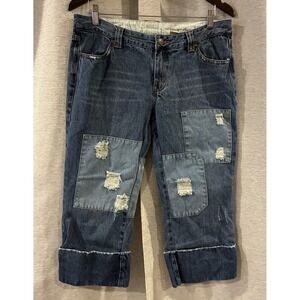 Vintage Y2K G-Unit Blue Denim‎ Embroidered  Hip Hop Capri Jeans Size 11